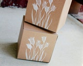 Rustic Wedding Favor Boxes set of 5, Wedding Favor Box, Kraft wedding favors, Burlap lace wedding, rustic wedding decor, 4x4x4 rustic box