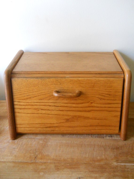Vintage Oak Bread Box
