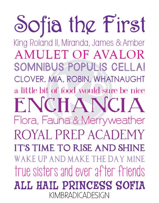 Sofia the First Movie Quote Subway Art 11x14 Digital Print