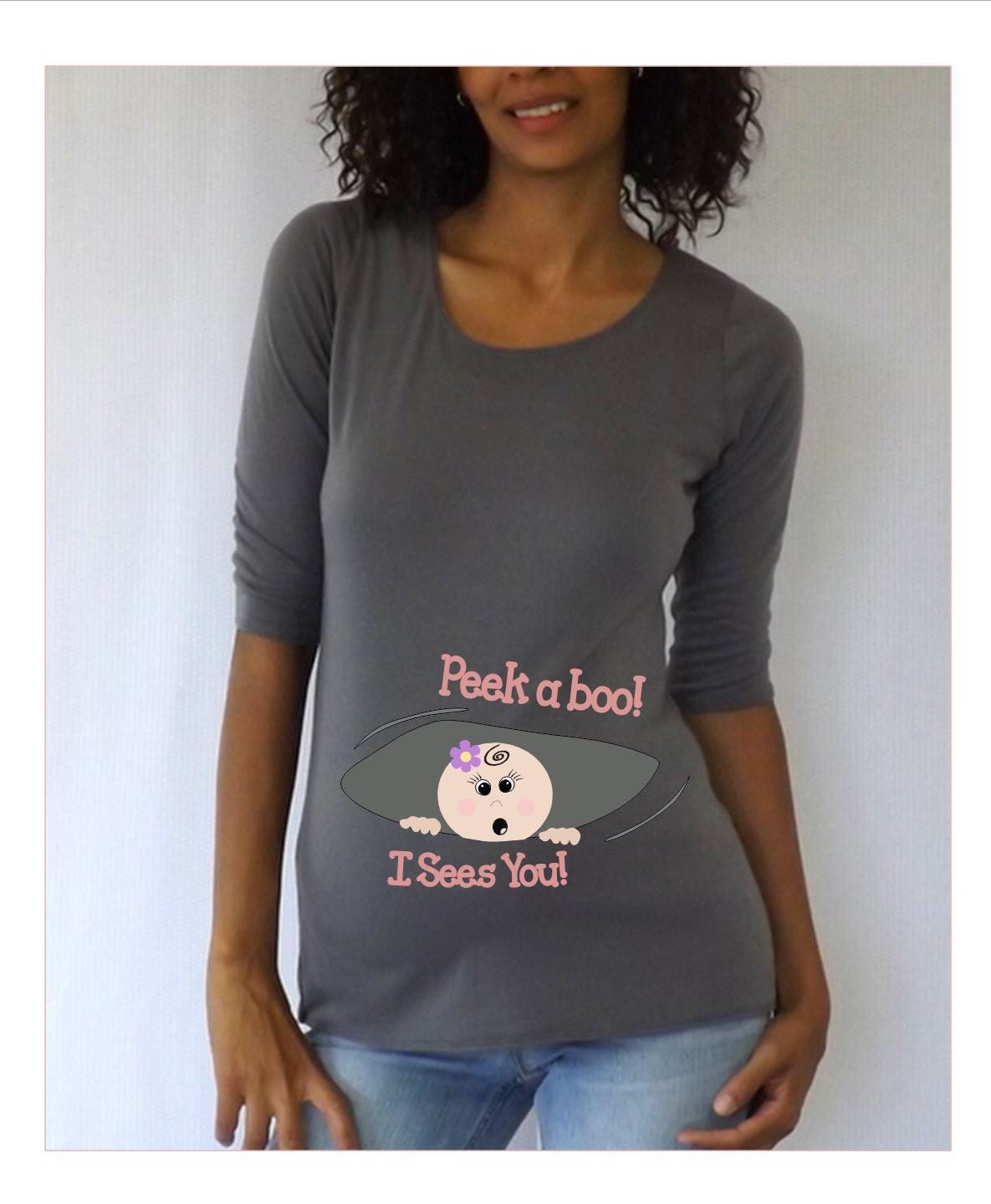 peekaboo maternity shirt