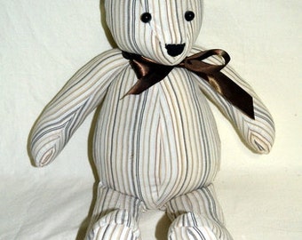 Handmade Remembrance, Memory, Keepsake Bear, Memory Bear, Memorial Bear, Stuffed Animal, Teddy Bear