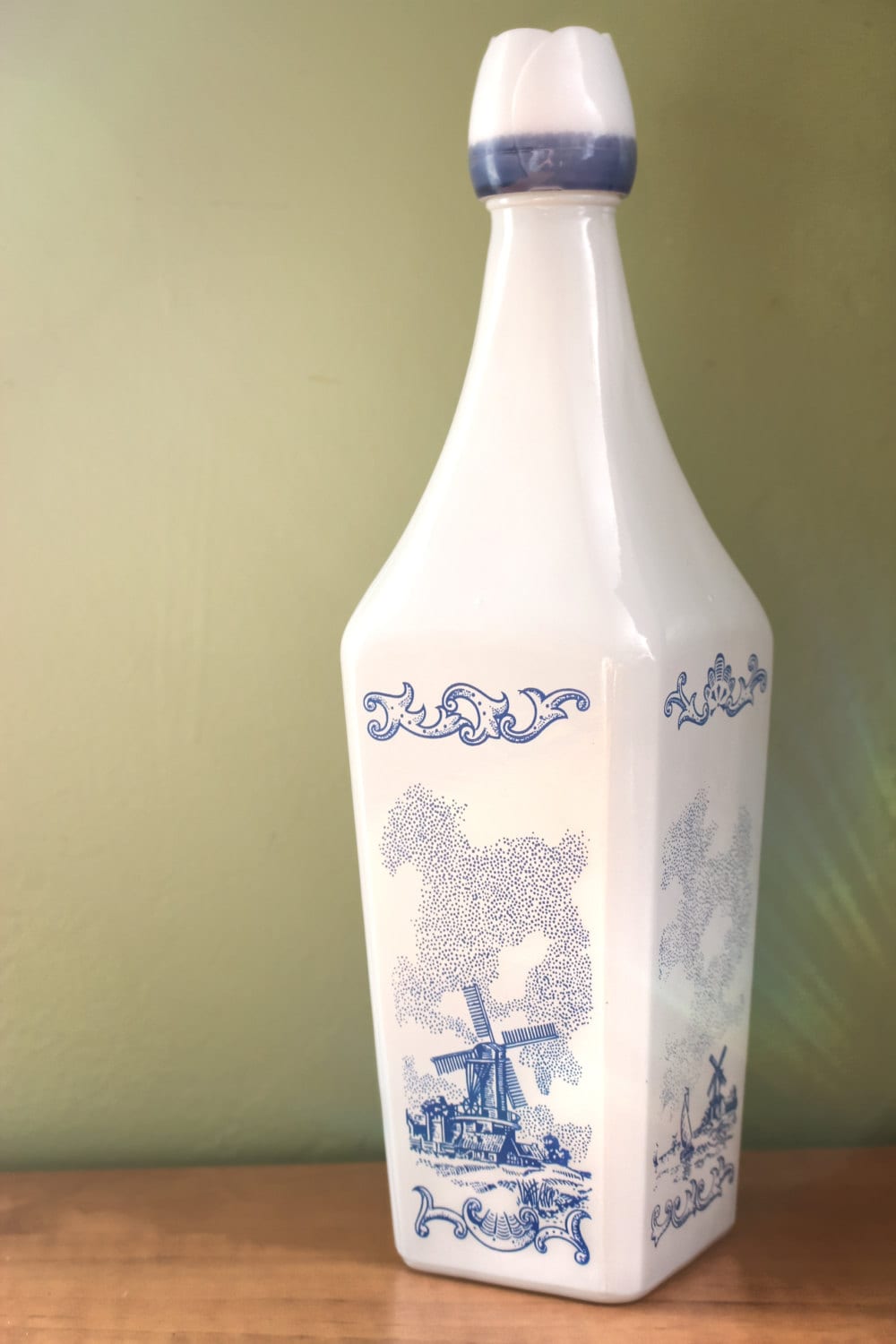 Vintage Vandermint Liqueur Bottle Dutch Windmill Theme