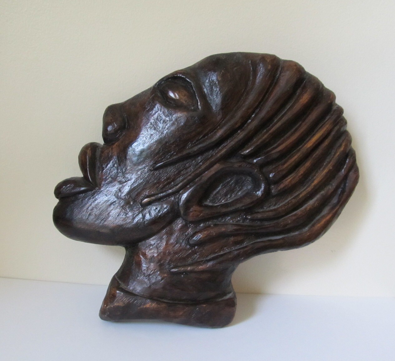 African Black Art Hand Carved Wall Art Primitive Wood