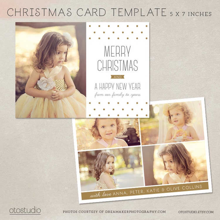 Digital Photoshop Christmas Card Template for by OtoStudio on Etsy