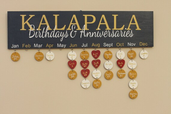 Download Items similar to Family Birthday and Anniversary Board on Etsy