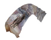 Silk Scarf, Hand Painted - "Couple to the dream" - Ready to Ship!