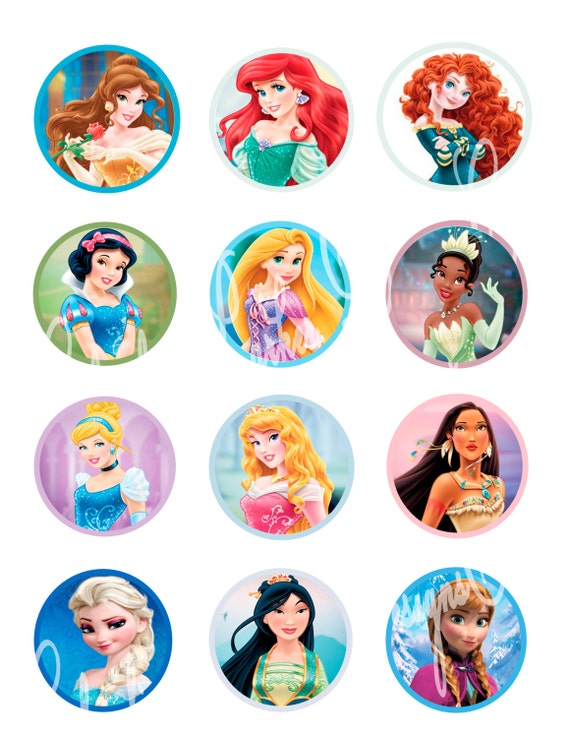 Items similar to Disney Princess cupcake toppers, Disney Princess 2 ...