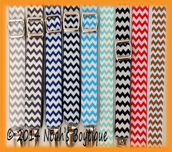 Baby Chevron Suspenders - Grey Chevron - Charcoal Chevron - Red Chevron - Mint Chevron - Black Chevron - Blue Chevron - Newborn - Infant