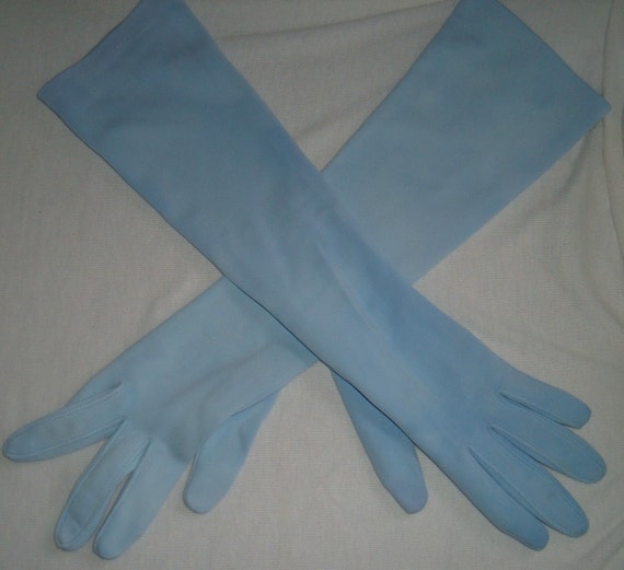 Vintage women's gloves vintage blue dress gloves retro