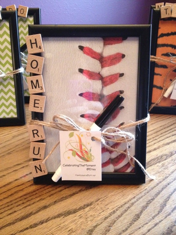 HOME RUN Dry Erase Board Message Board Baseball Decor