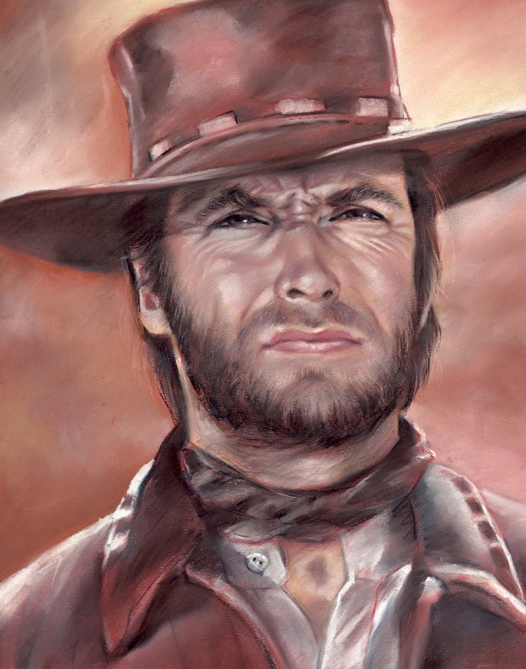 Clint Eastwood painting poster print reproduction drawing