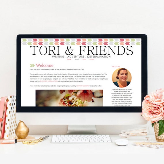 Tori Blogger Blog Template Il_570xn