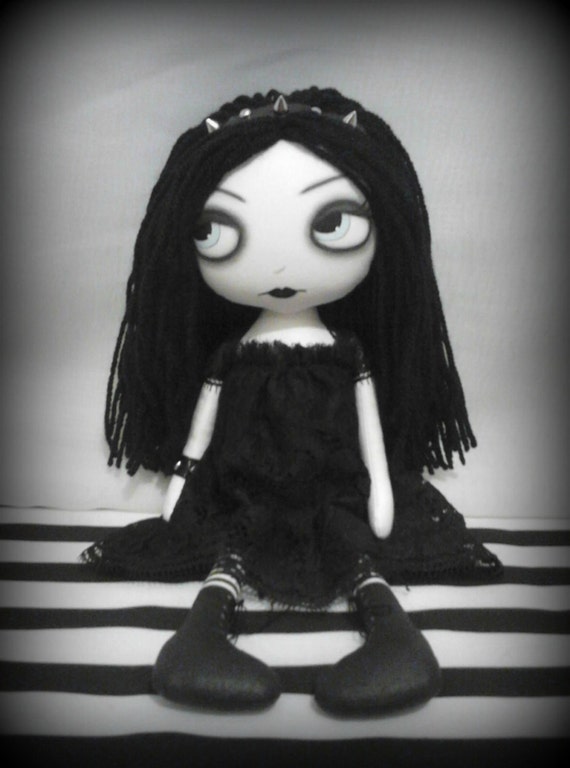 OOAK Gothic Art Rag Doll Lauren by ChamberOfDolls on Etsy