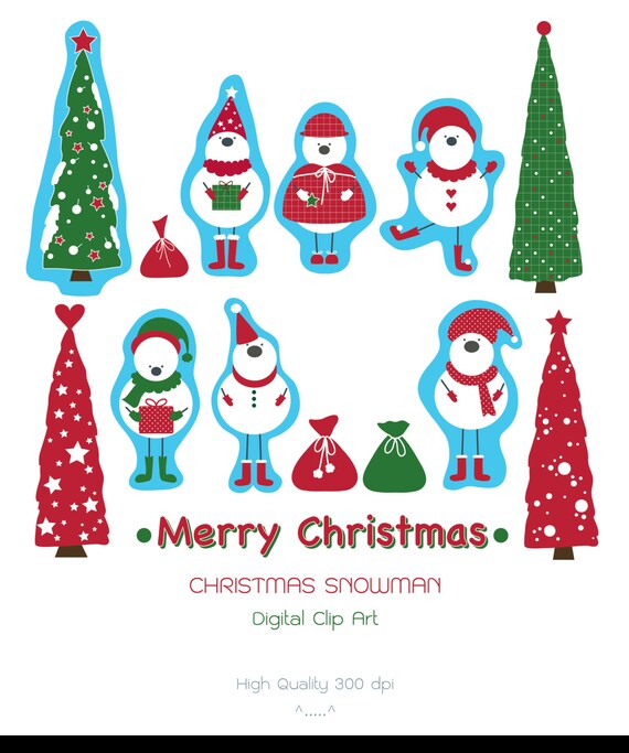 Christmas Snowman - Digital Clip Art - High Quality 300dpi - Personal ... Christmas Snowman - Digital Clip Art - High Quality 300dpi - Personal ...