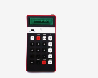 Vintage calculator Elka 131 red portable calculator pocket calculator led display desk accesories vintage school office supplies soviet 70s