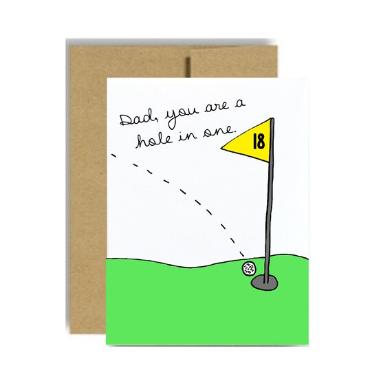 Items similar to Golf Fathers Day card Dad you are a hole in one golf ...