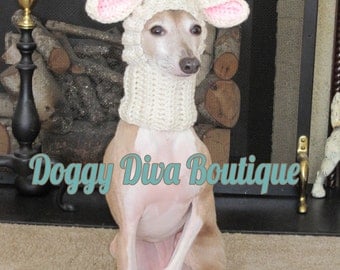 Reindeer Dog Hat - Reindeer Dog Snood - Christmas Dog Reindeer Hat / Size Small