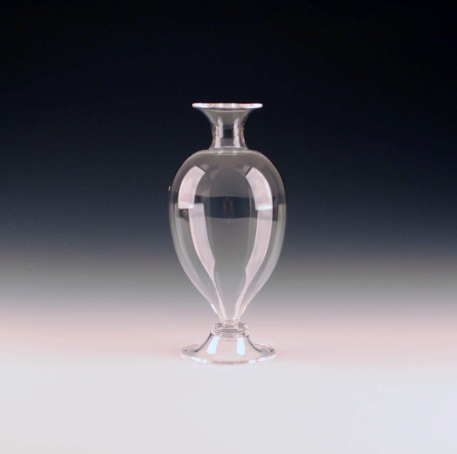 Clear Hand Blown Footed Glass Bud Vase by VitalitySpeaks on Etsy