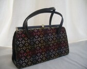 Vintage Welsh Wool Tapestry handbag. approx 1960.