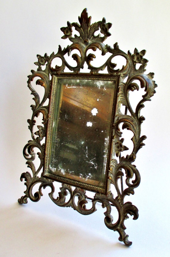 1800's Victorian Era Bronze MIRROR/ French by District66Antiques