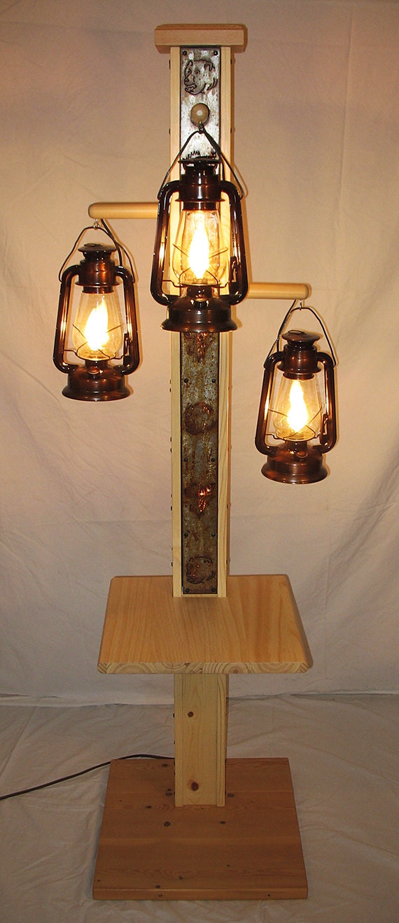 Rustic Floor Lamp With Old Fashioned Electrified Kerosene   Il Fullxfull.518647659 M7v0 