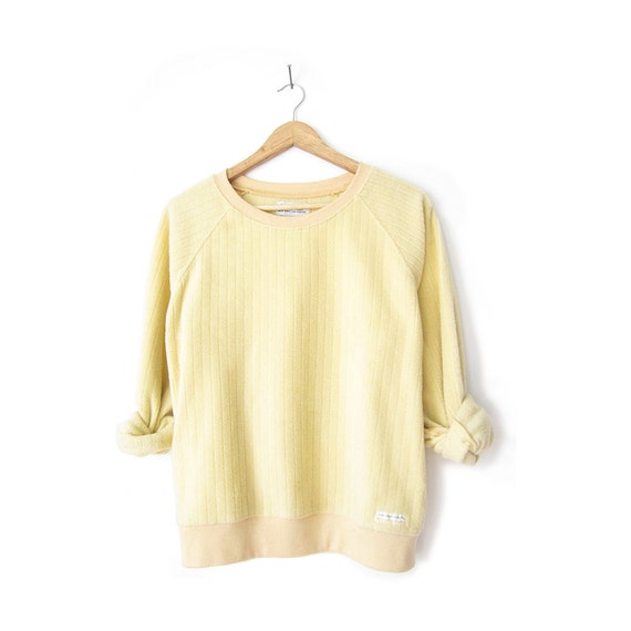 Vintage Light Yellow Terrycloth Crewneck Sweatshirt by MILKandWEST