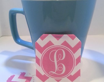Tea Bag Favors Personalized Chevron Monogram Decorative Tea Bridal ...