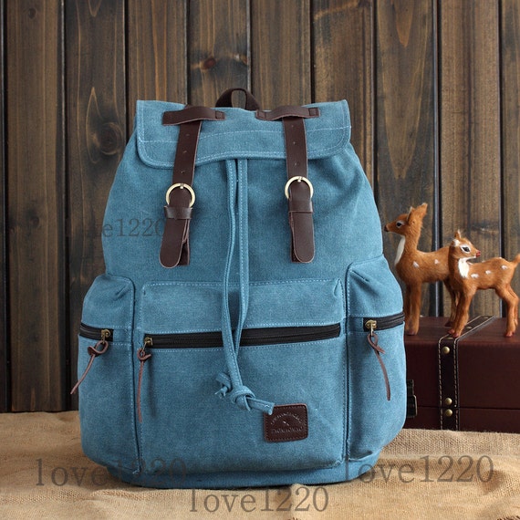 Fashionable backpack school bag Canvas backpack retro by Love1220