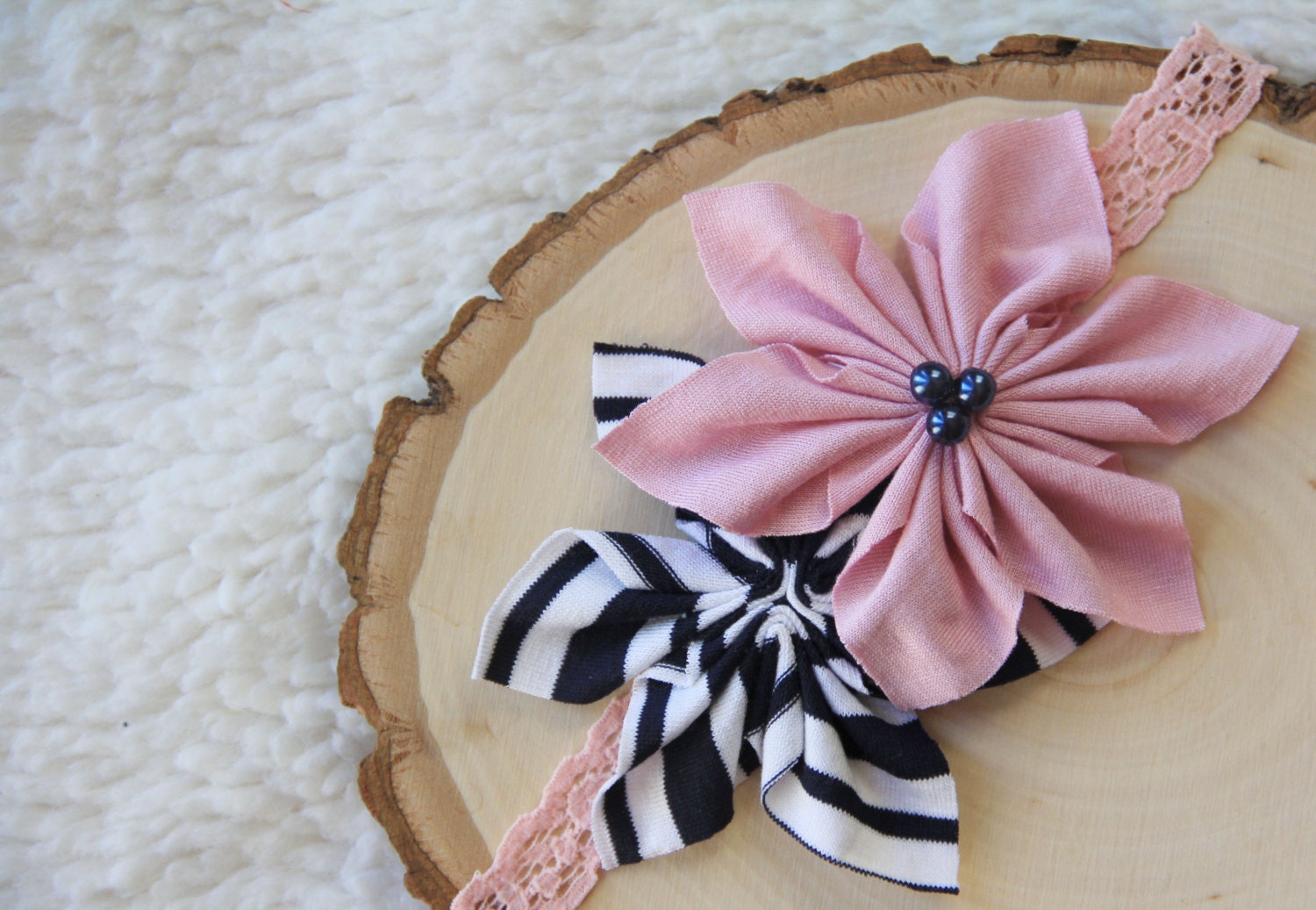 Stylish Jersey knit baby headband lace baby headband