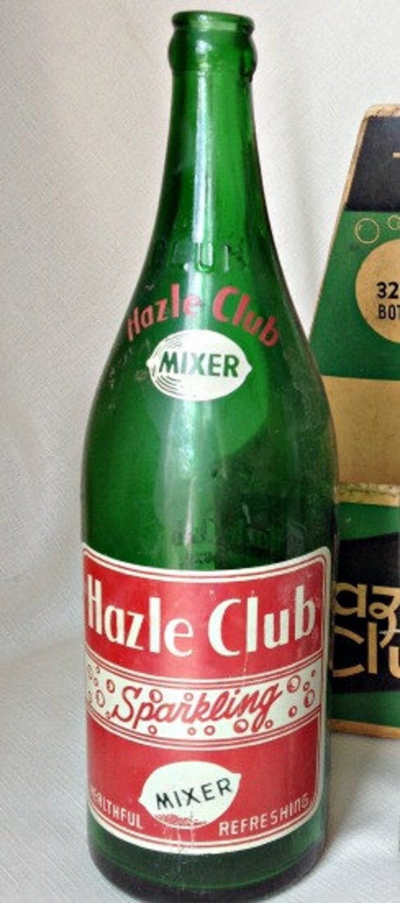 Items Similar To Vintage Retro Hazle Club 32 Oz Soda Bottle Sparkling 