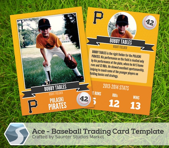 Ace Baseball Trading Card 2.5 x 3.5 by SaunterStudios