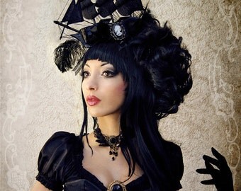Pirate Ship Headdress ( Fascinator, Goth, Baroque, Rococo, Marie Antoinette...)
