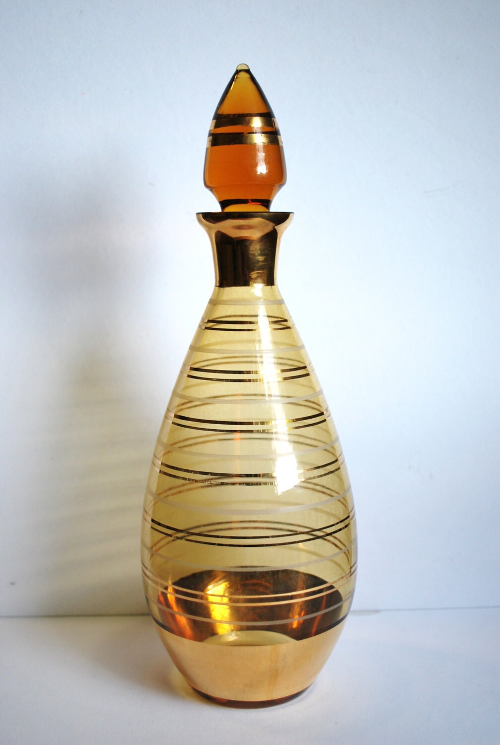 1960's Mid Century Gold Decanter Liquor Bottle by GoodSoulVintage