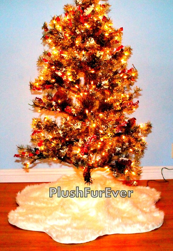 christmas tree skirt octo scallope sheep shape luxury faux fur christmas tree skirt octo scallope sheep shape luxury faux fur
