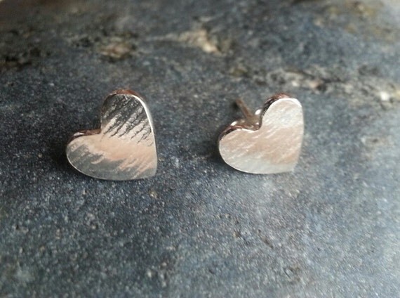 Sterling Silver 'Heart' Stud Earrings