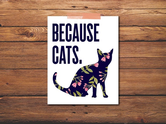 PRINTABLE Cat Quote Print Cat print Printable by PuffPaperCo