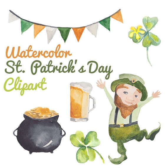 Download Watercolor Saint Patrick's Day Shamrocks Clip art Clipart