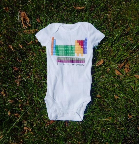 periodic gifts table themed Nerdy Science Clothes, Nerdy Clothes, Science Baby Gifts, Baby Baby