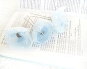 Blue Flower Hair Pins