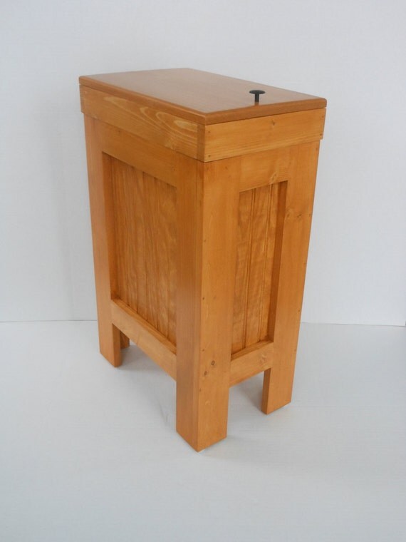 Wood Wooden Kitchen Garbage Can Trash Bin by