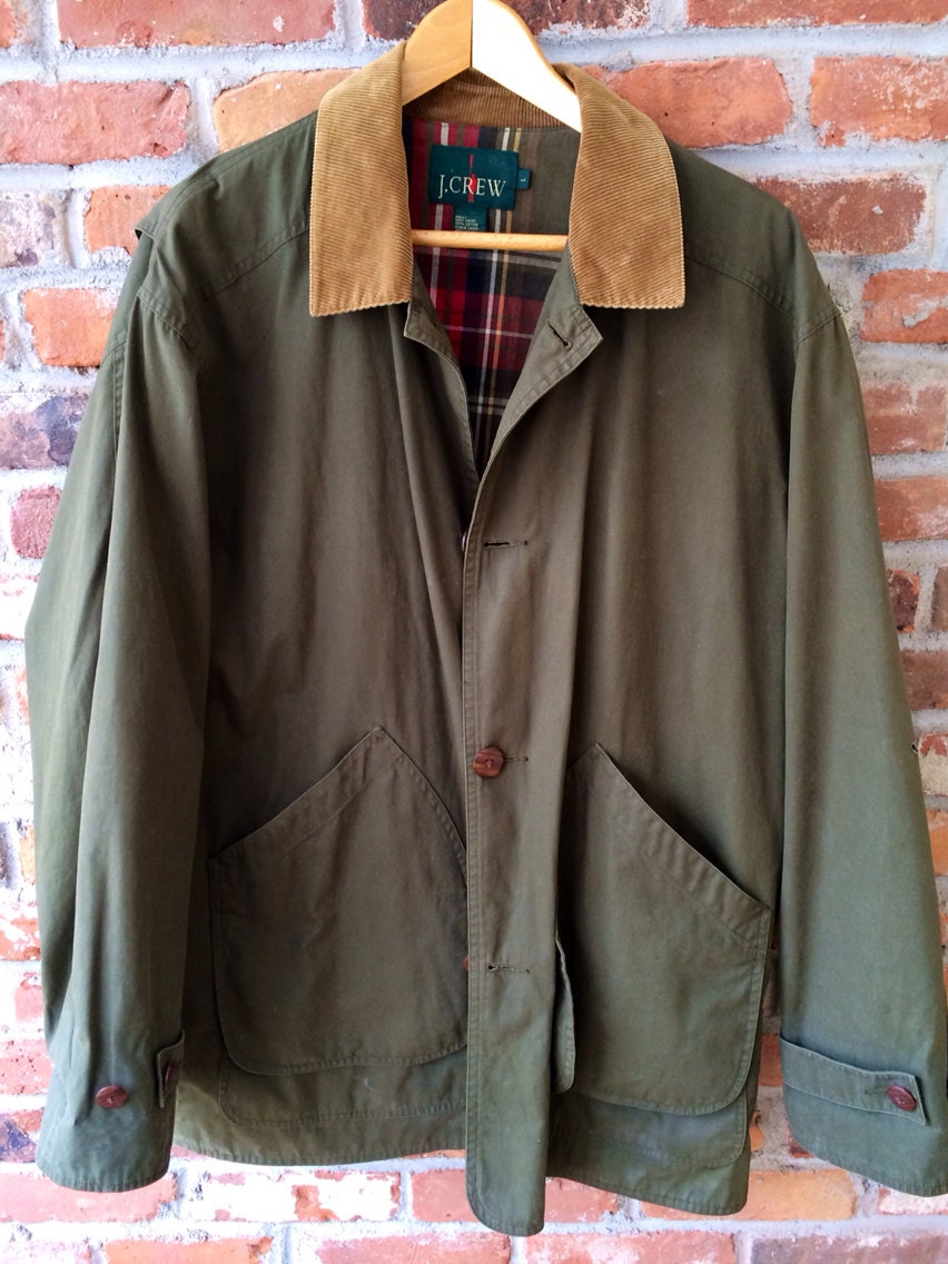 J. Crew men's barn coat vintage jacket military green size