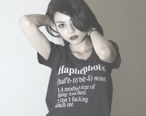 sweatshirt haphephobia items Etsy related Unique emo