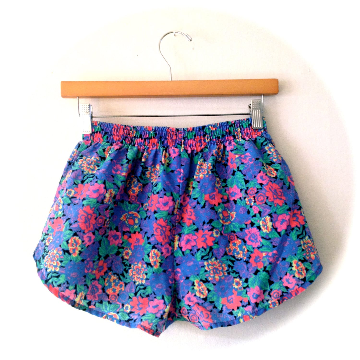 Vintage 80's Colorful Floral Running Shorts // CLUB KID