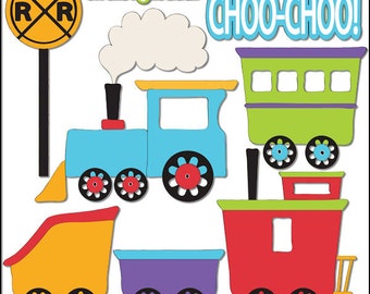 Train Things 1 - Digi Web Studio Clip Art Download by Trina Clark for Personal & Commercial Use