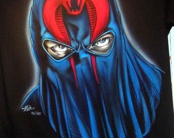 G.I. Joe // Cobra Commander // Custom Airbrushed T-shirt // One-Of-A-Kind // Hand-Painted