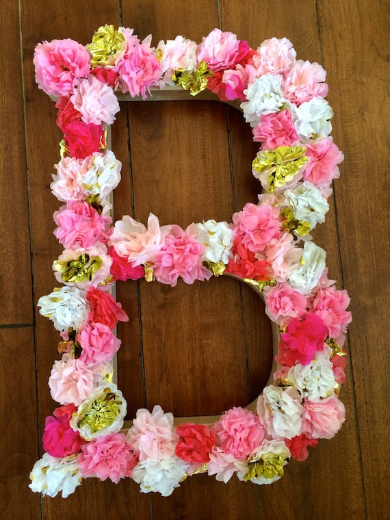 Monogram Paper Mâché Letter by LovelyfestGoods on Etsy