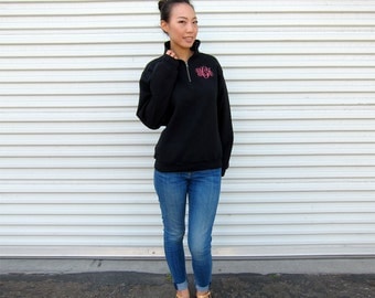 Monogrammed Pullover Sweatshirt - Half Zip Sweatshirt - Monogrammed Sweatshirt - Personalized Jacket - Monogrammed Quarter Zip Sweatshirt