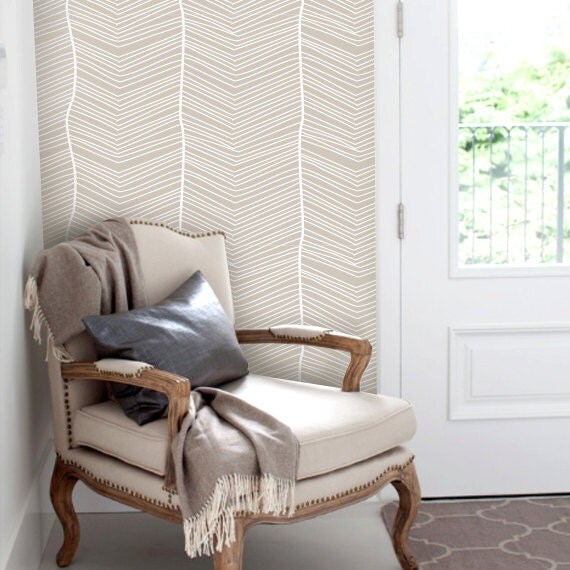 Striped Seamless Beige Removable Wallpaper Peel & Stick