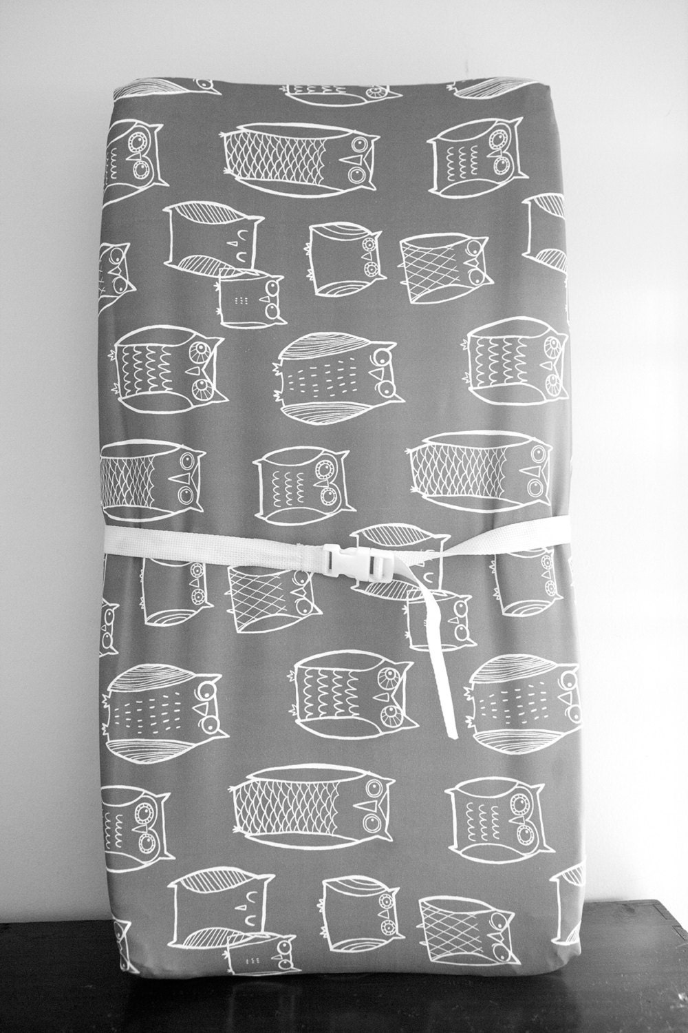 Woolf With Me™ Changing Pad Cover in GreyWhite Owl by woolfwithme