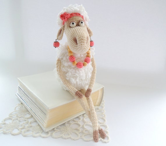 unusual crochet ideas Sheep kids animals Crochet doll gift Cute stuffed Christmas Mrs. art